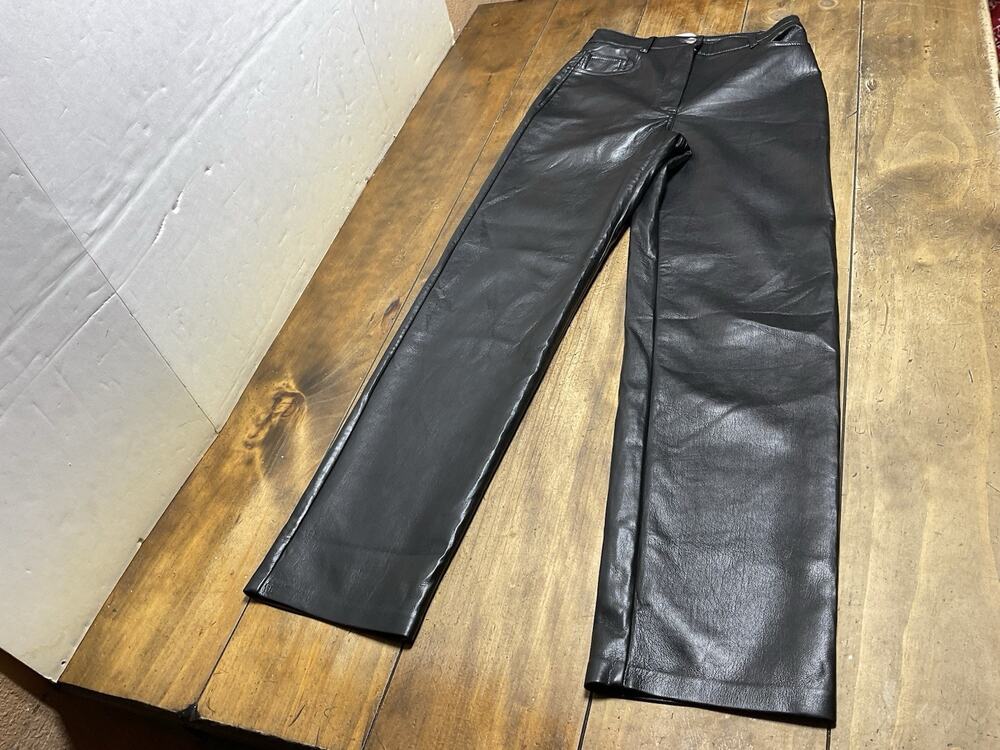 Aritzia The Melina Wilfred Size 4 Black Vegan Faux Leather High Rise Pants